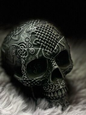 Intricate Celtic Skull Box — Dark Gray